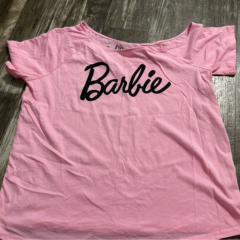 Torrid size 1 off shoulder Barbie shirt